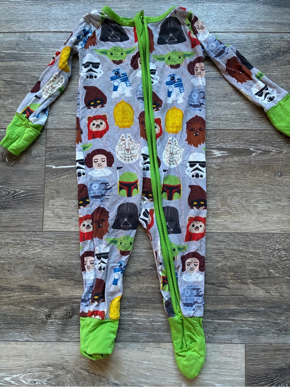 Little Sleepies Star Wars Character Footed One-Piece - Green Trim